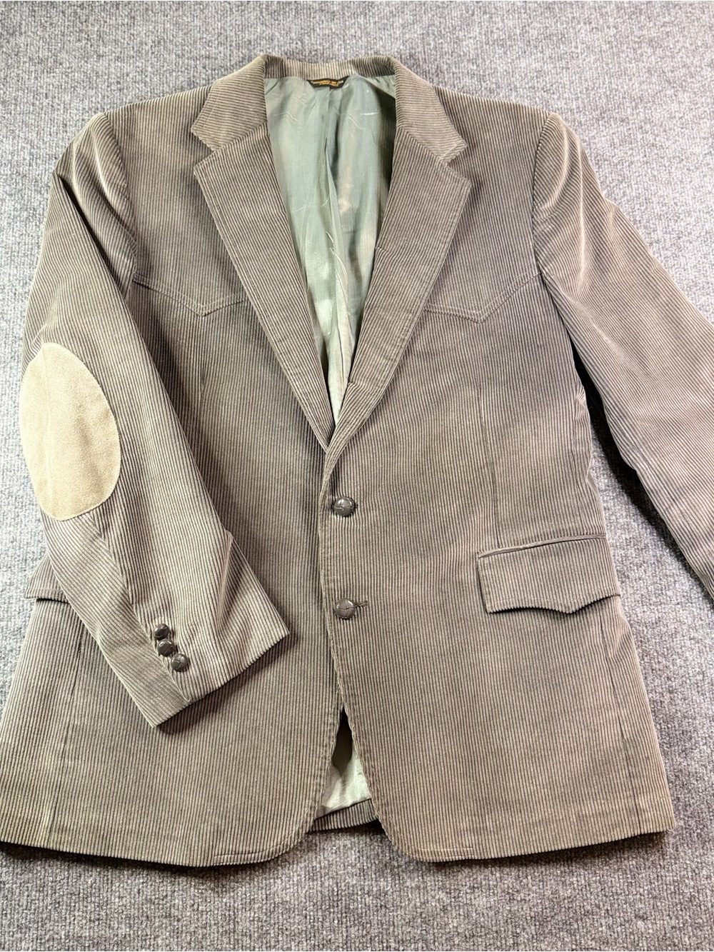 Vintage 70s Levis Western Wear Corduroy Blazer Jacket 44R Suede Elbow Patches